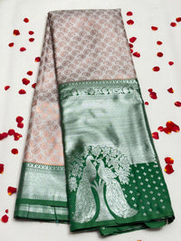Semi Dharmavaram Pattu Saree — Pastel Collection view 1