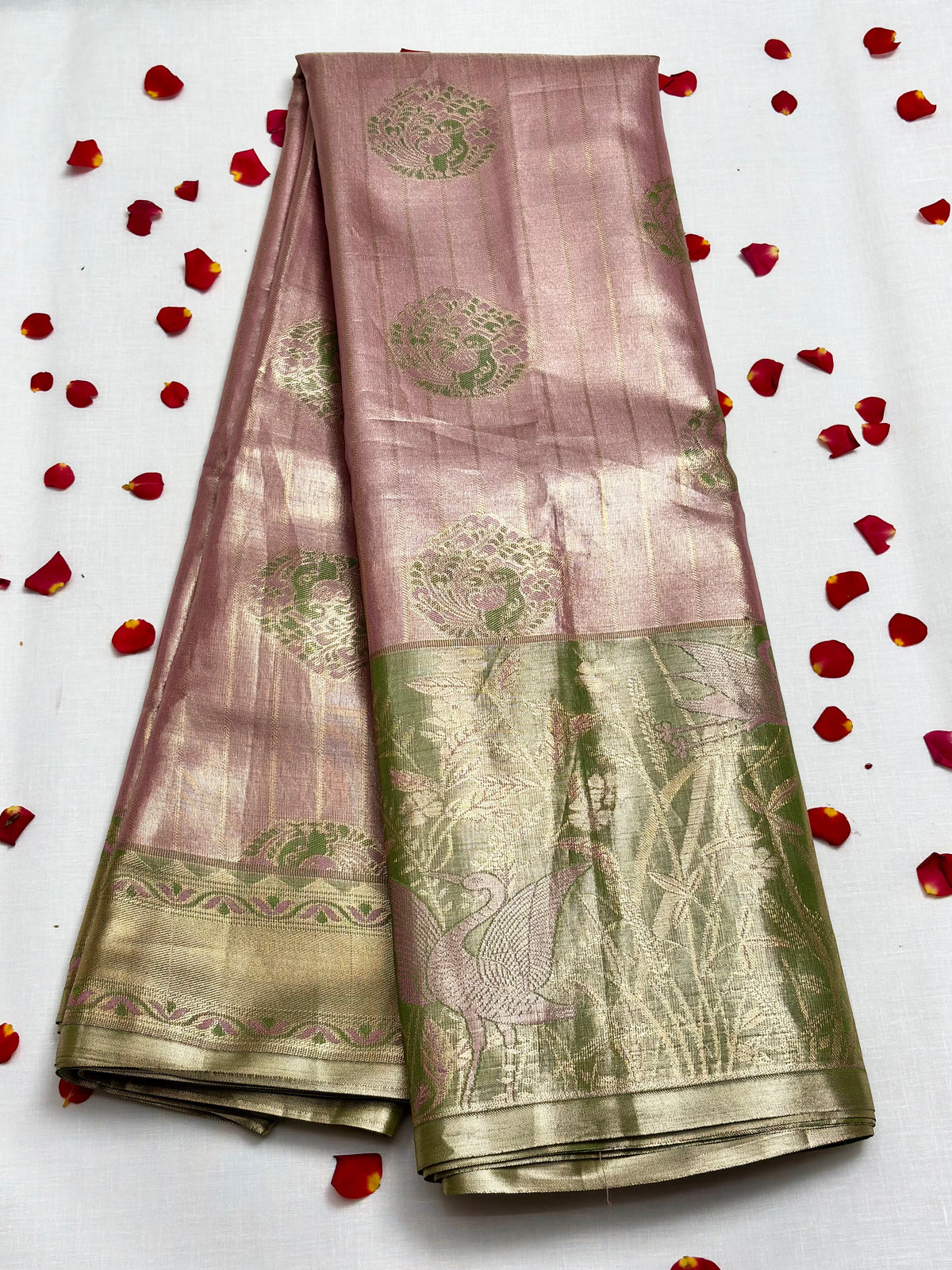 Semi Dharmavaram Pattu Saree — Pastel Collection