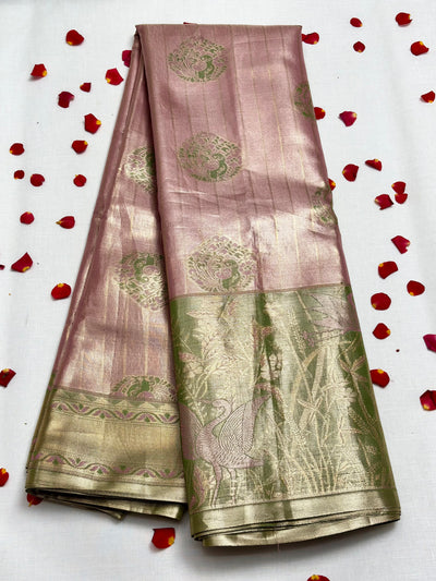 Semi Dharmavaram Pattu Saree — Pastel Collection