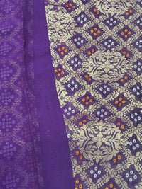 Pure Khadi Georgette Bandhini Banaras Saree view 2