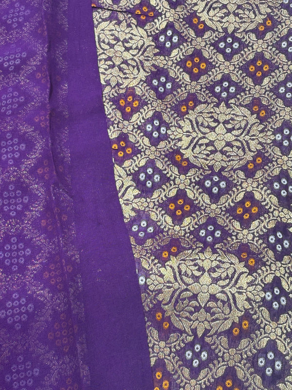 Pure Khadi Georgette Bandhini Banaras Saree