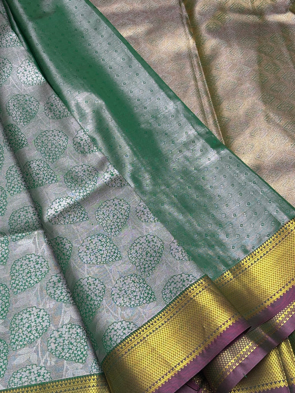 Semi Dharmavaram Pattu Saree — Pastel Collection