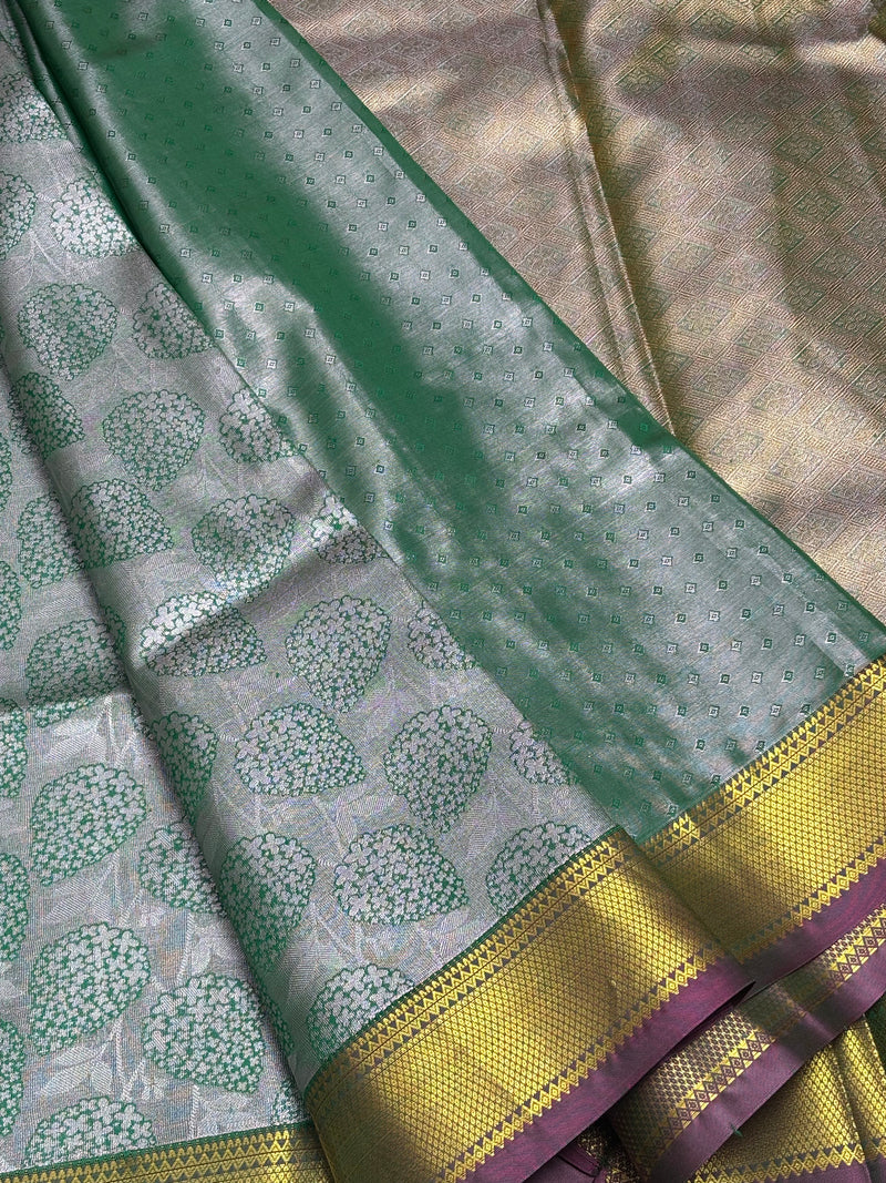 Semi Dharmavaram Pattu Saree — Pastel Collection - View 2