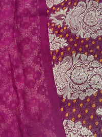 Pure Khadi Georgette Bandhini Banaras Saree view 2