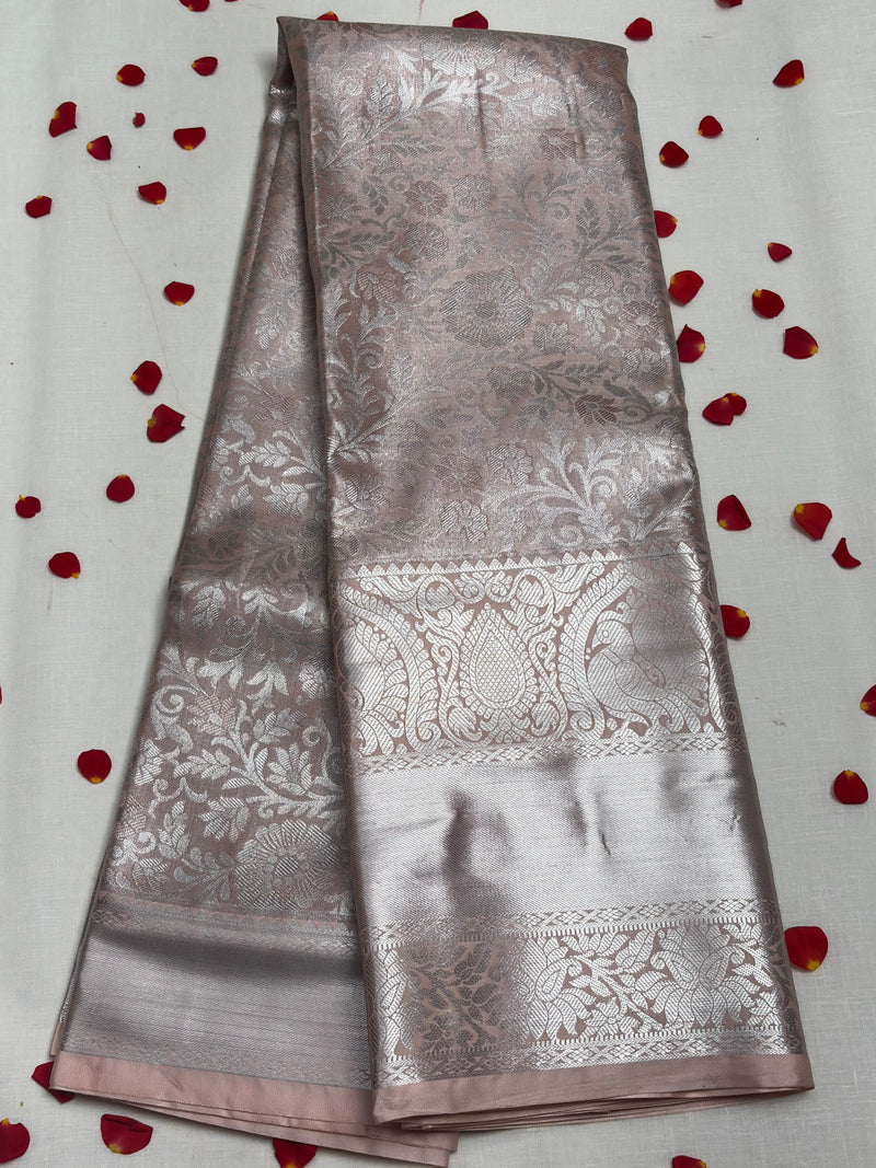 Semi Dharmavaram Pattu Saree — Pastel Collection - View 1