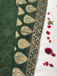 Pure Khadi Georgette Bandhini Banaras Saree view 2