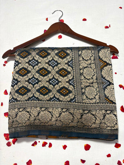 Pure Khadi Georgette Bandhini Banaras Saree