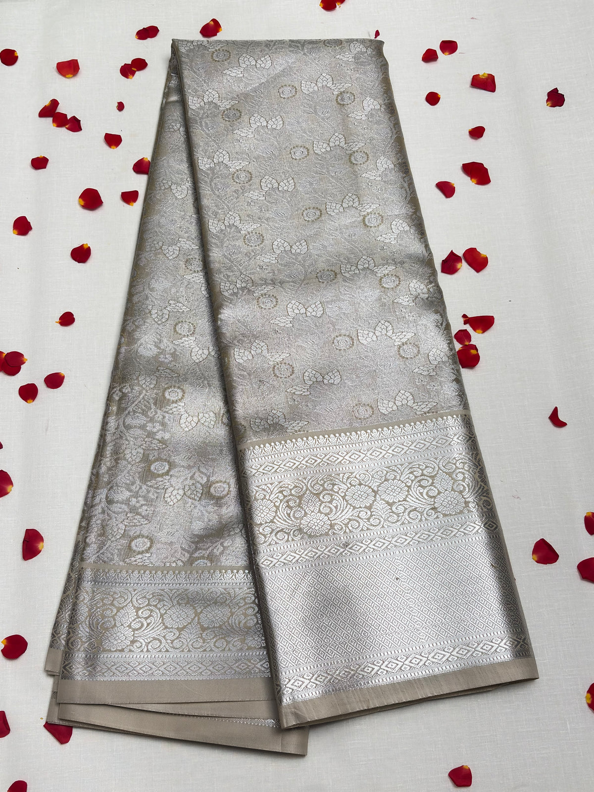 Semi Dharmavaram Pattu Saree — Pastel Collection