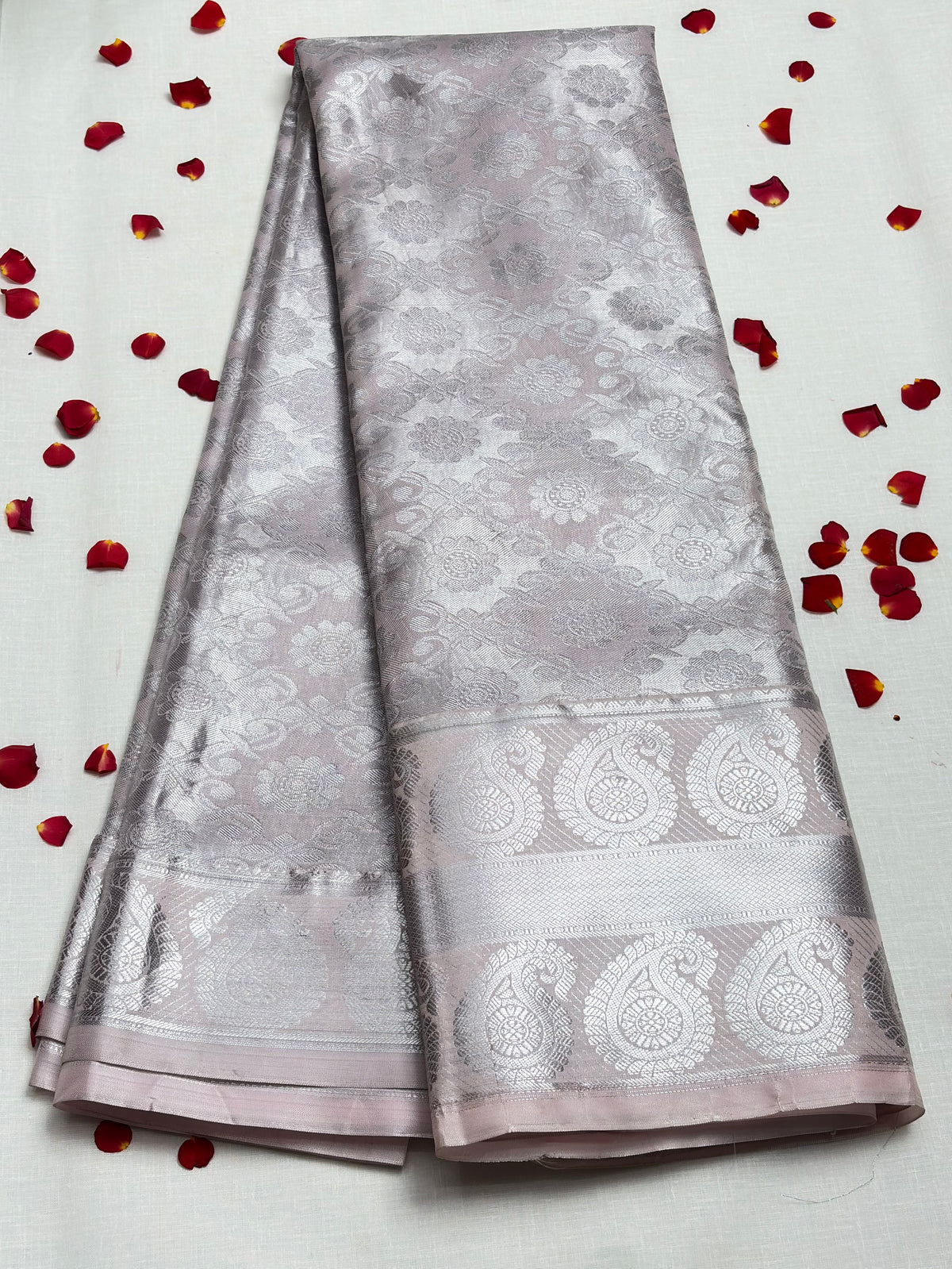 Semi Dharmavaram Pattu Saree — Pastel Collection