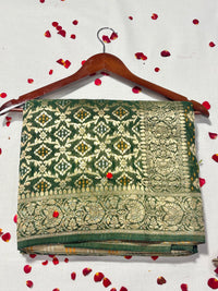 Pure Khadi Georgette Bandhini Banaras Saree view 1