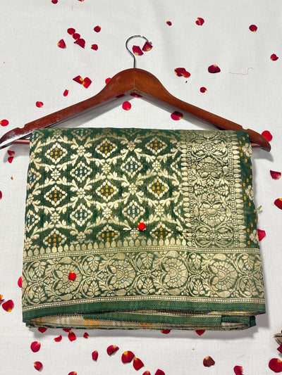 Pure Khadi Georgette Bandhini Banaras Saree