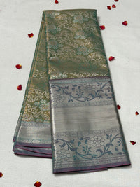 Semi Dharmavaram Pattu Saree — Pastel Collection view 1