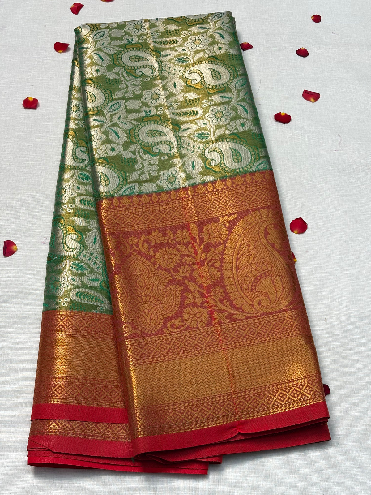 Semi Dharmavaram Pattu Saree — Pastel Collection