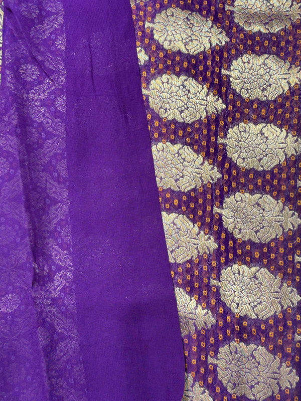 Pure Khadi Georgette Bandhini Banaras Saree