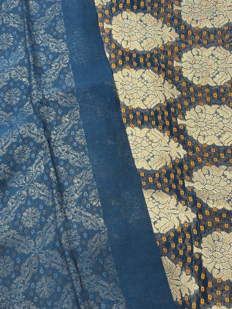 Pure Khadi Georgette Bandhini Banaras Saree - View 2