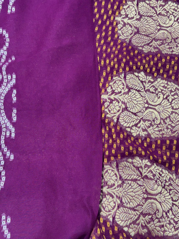 Pure Khadi Georgette Bandhini Banaras Saree