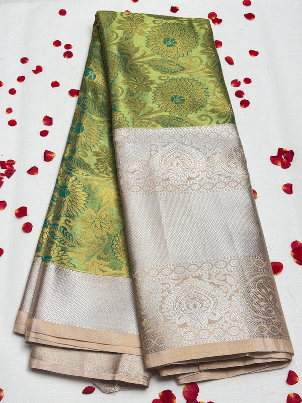 Semi Dharmavaram Pattu Saree — Pastel Collection