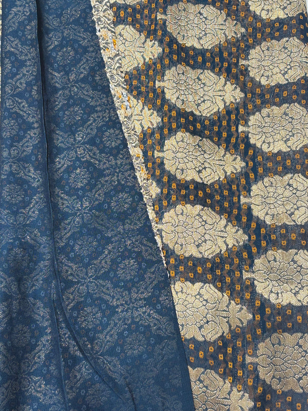 Pure Khadi Georgette Bandhini Banaras Saree