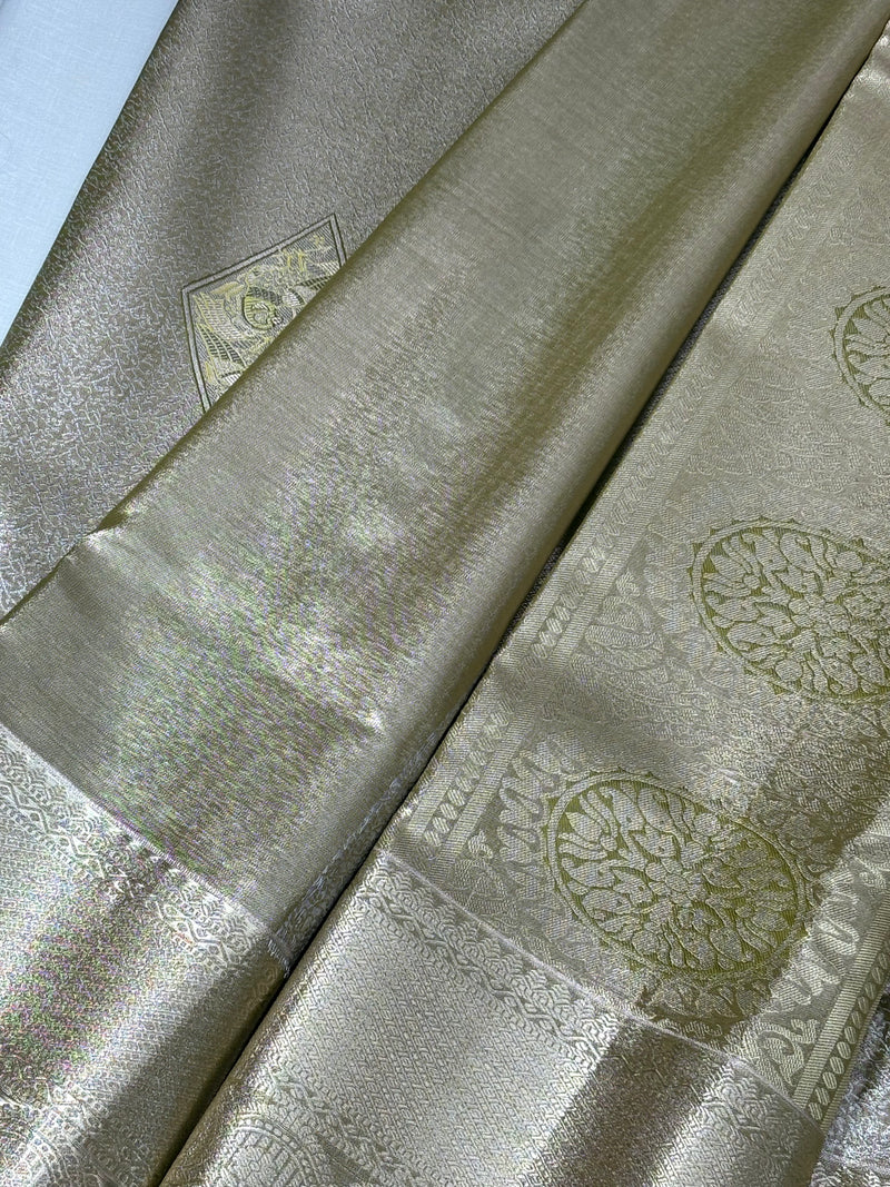 Semi Dharmavaram Pattu Saree — Pastel Collection - View 2