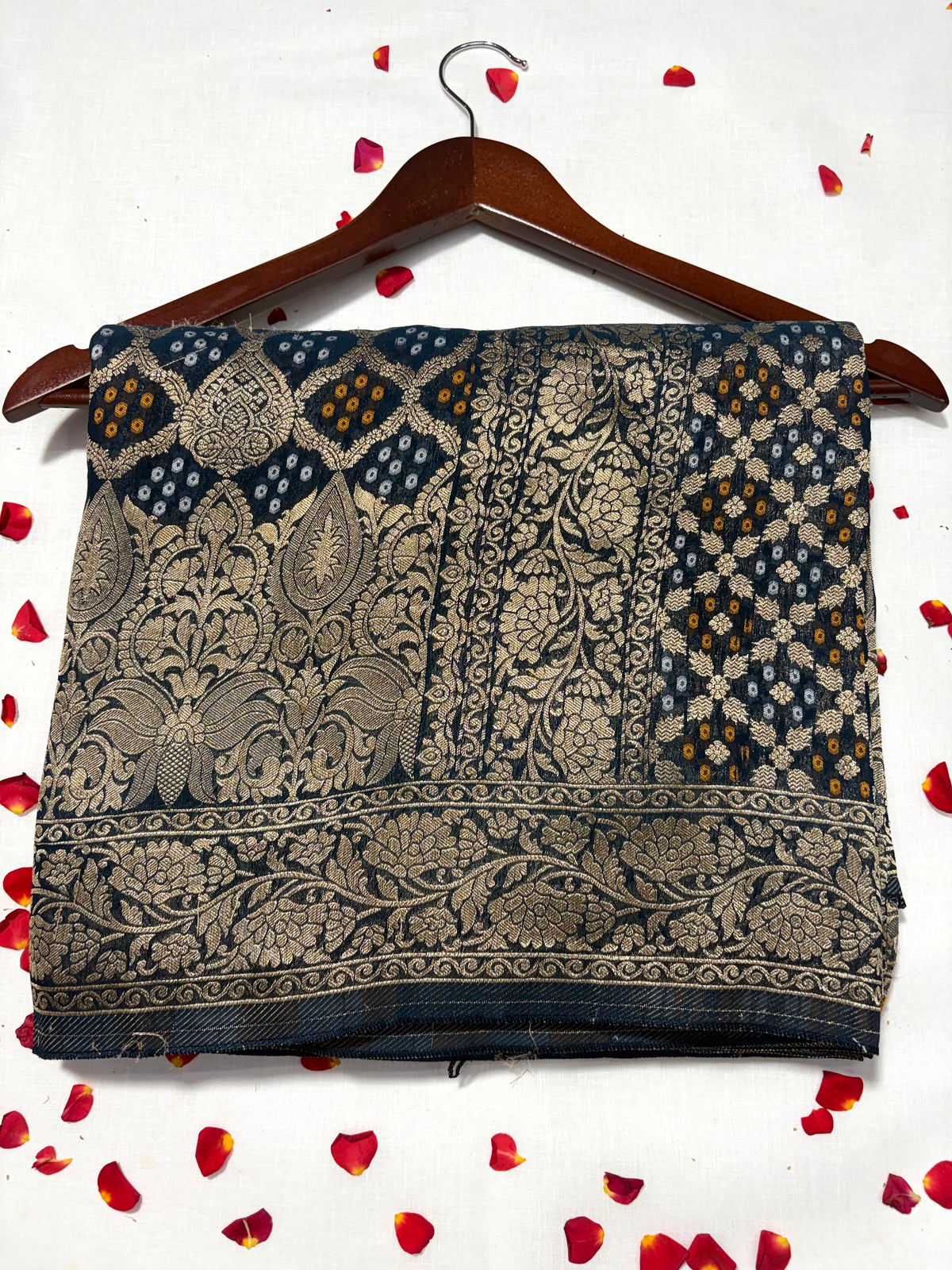 Pure Khadi Georgette Bandhini Banaras Saree