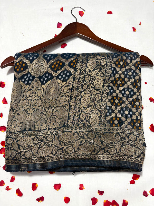 Pure Khadi Georgette Bandhini Banaras Saree