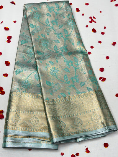 Semi Dharmavaram Pattu Saree — Pastel Collection
