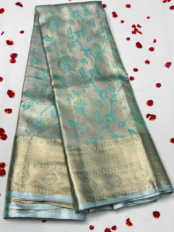 Semi Dharmavaram Pattu Saree — Pastel Collection