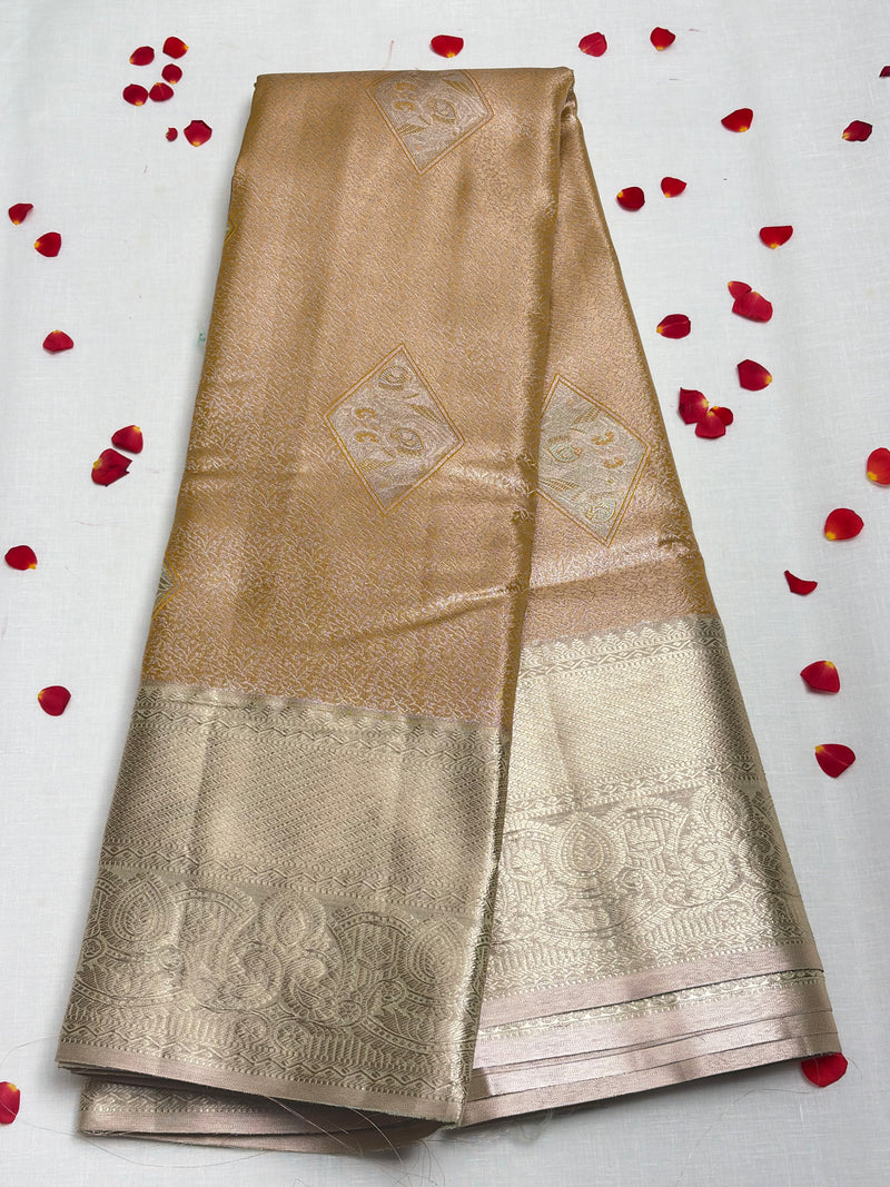 Semi Dharmavaram Pattu Saree — Pastel Collection - View 1