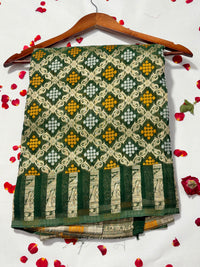 Pure Khadi Georgette Bandhini Banaras Saree view 1