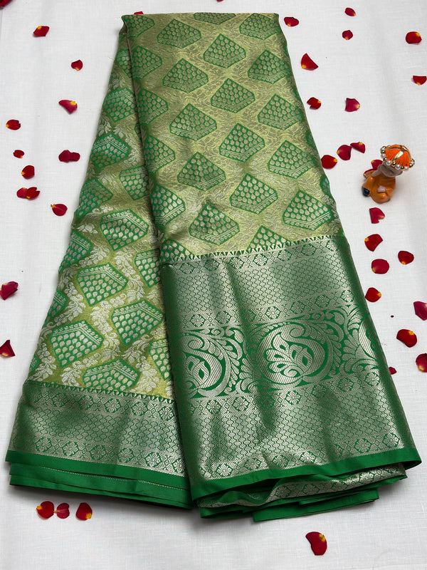 Semi Dharmavaram Pattu Saree — Pastel Collection
