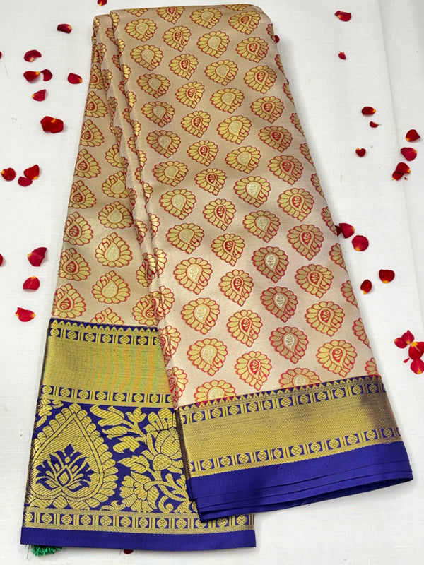Semi Dharmavaram Pattu Saree — Pastel Collection