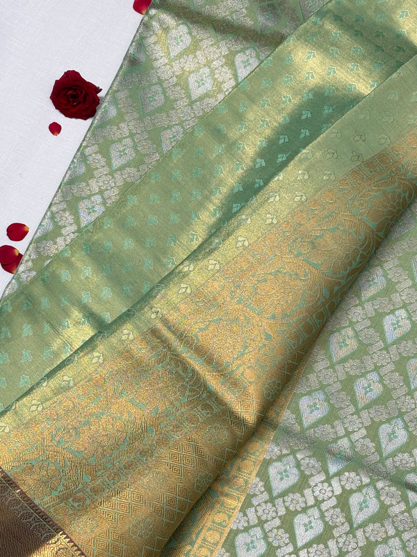 Semi Dharmavaram Pattu Saree — Pastel Collection