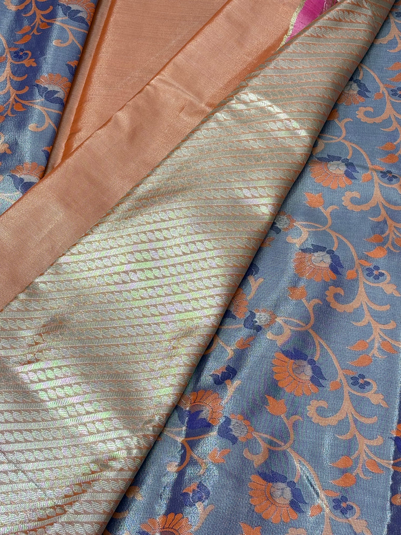 Semi Dharmavaram Pattu Saree — Pastel Collection - View 2
