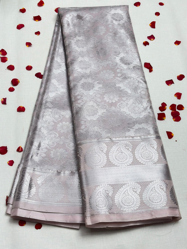 Semi Dharmavaram Pattu Saree — Pastel Collection