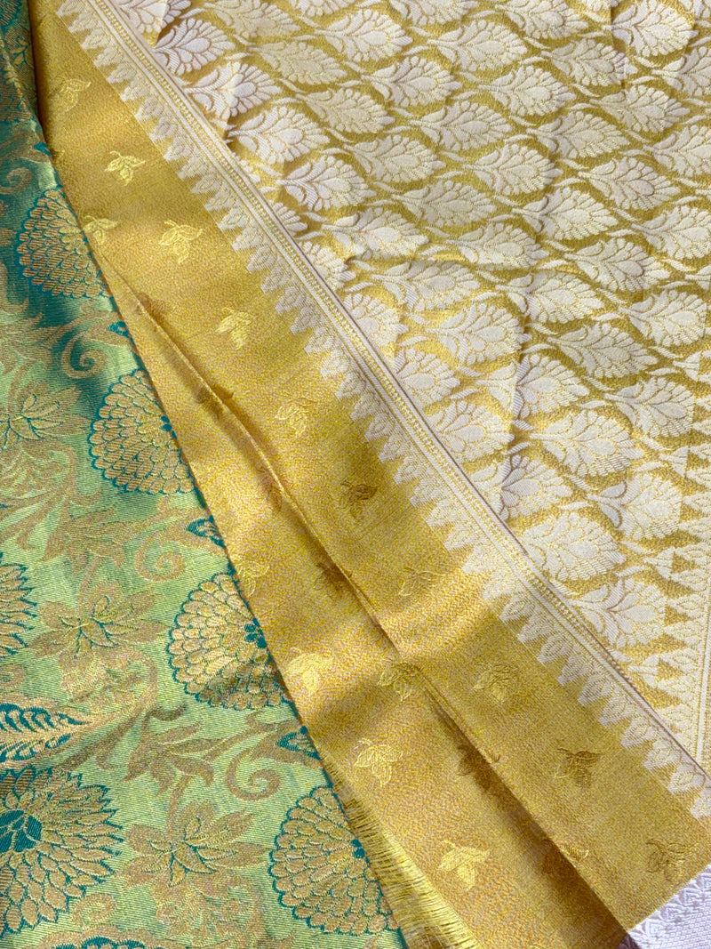 Semi Dharmavaram Pattu Saree — Pastel Collection - View 2