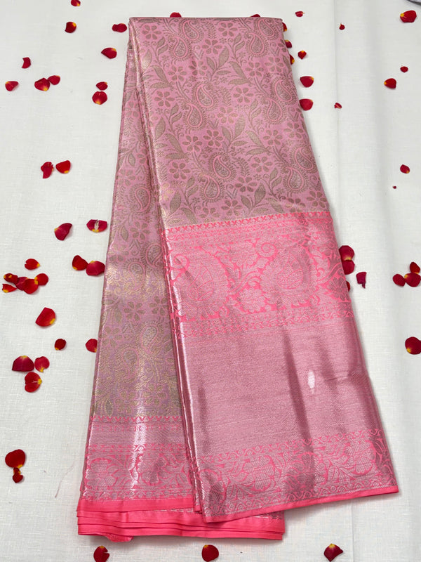 Semi Dharmavaram Pattu Saree — Pastel Collection