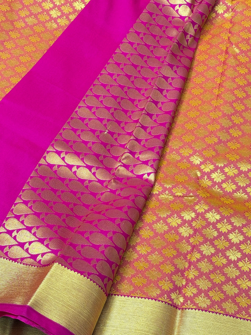 Semi Dharmavaram Pattu Saree — Pastel Collection - View 2