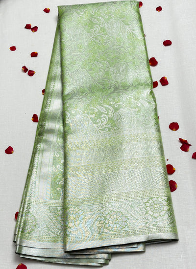 Semi Dharmavaram Pattu Saree — Pastel Collection