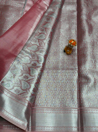Semi Dharmavaram Pattu Saree — Pastel Collection view 2