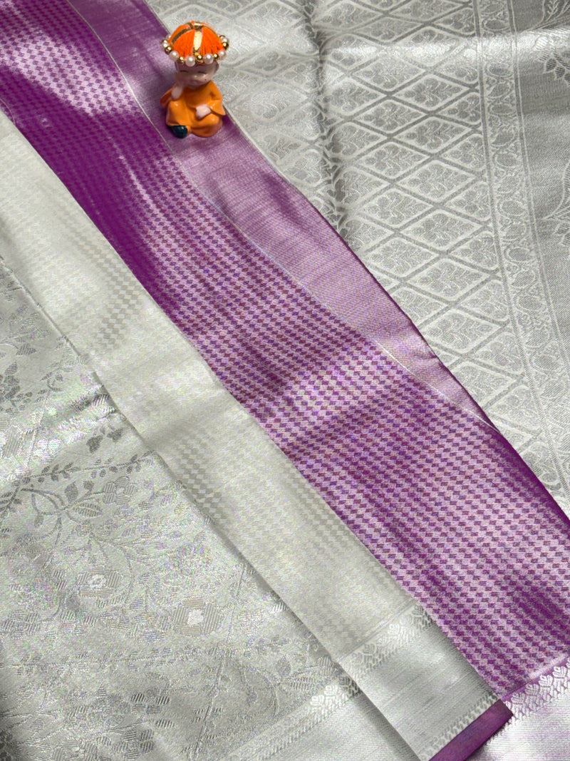 Semi Dharmavaram Pattu Saree — Pastel Collection - View 2