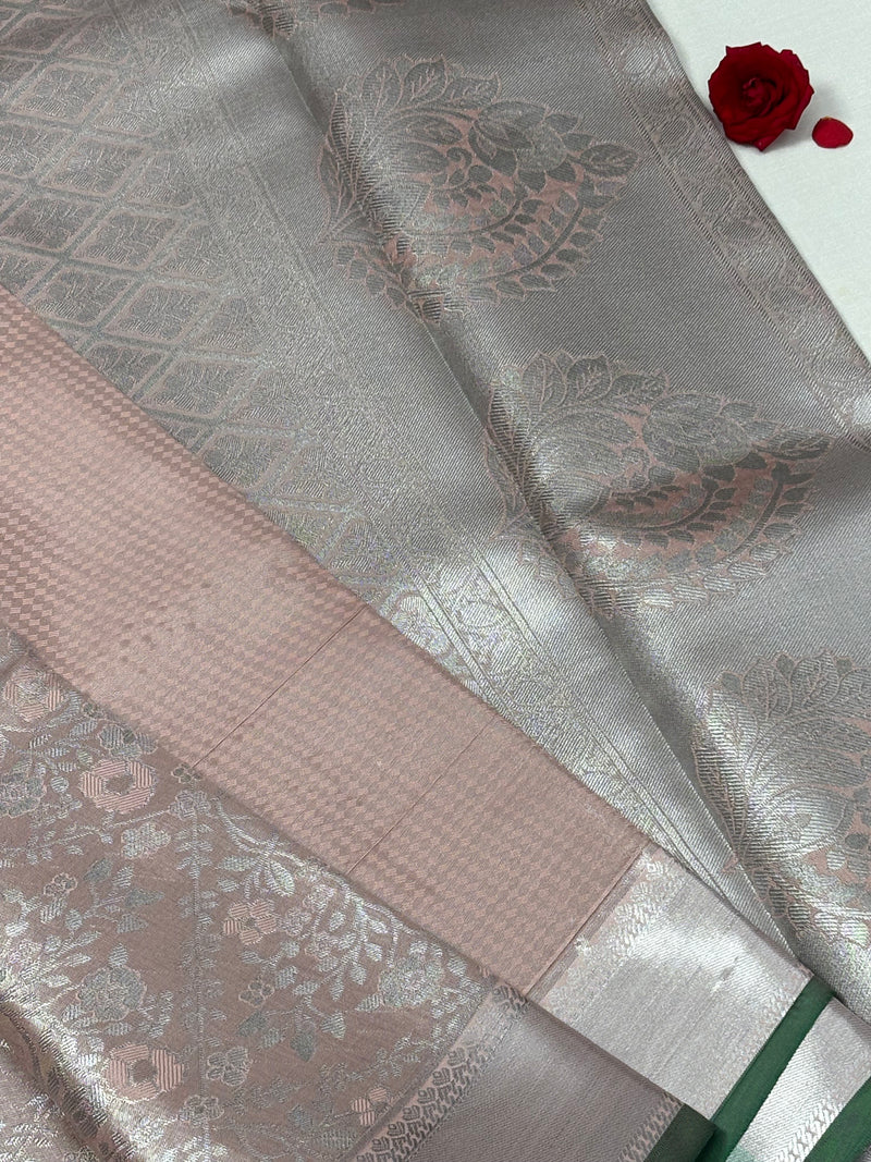 Semi Dharmavaram Pattu Saree — Pastel Collection - View 2