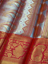 Semi Dharmavaram Pattu Saree — Pastel Collection view 2