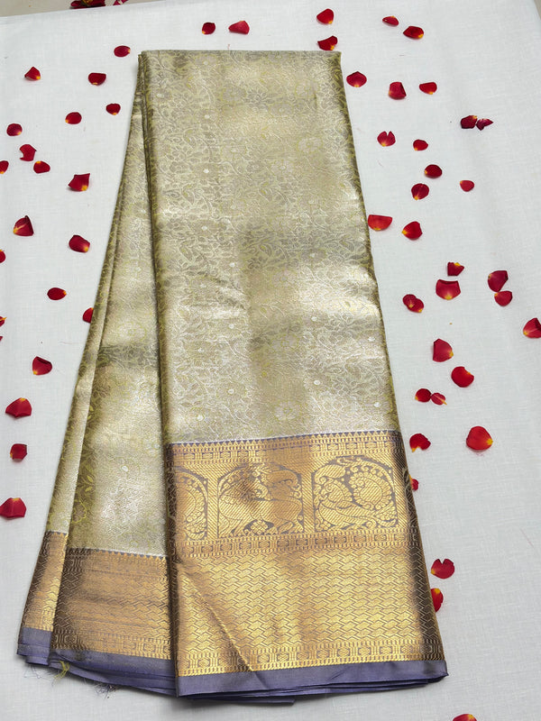 Semi Dharmavaram Pattu Saree — Pastel Collection