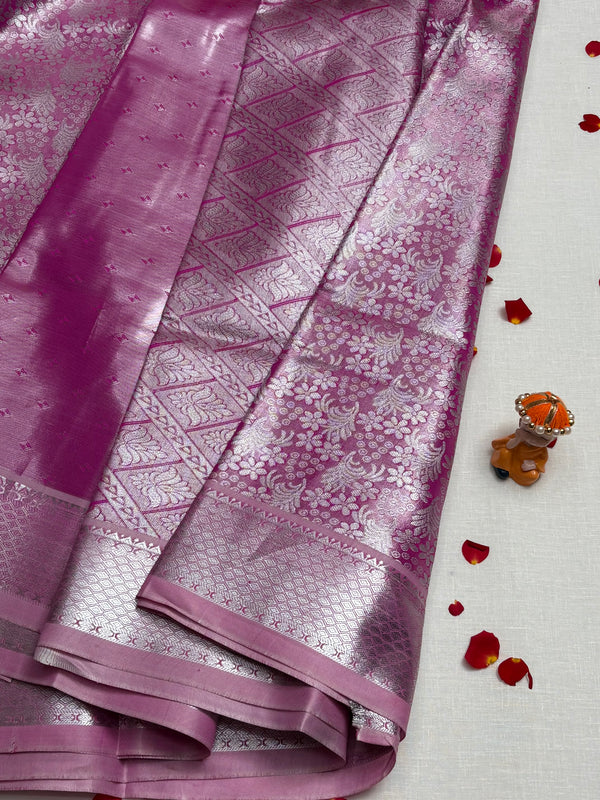 Semi Dharmavaram Pattu Saree — Pastel Collection