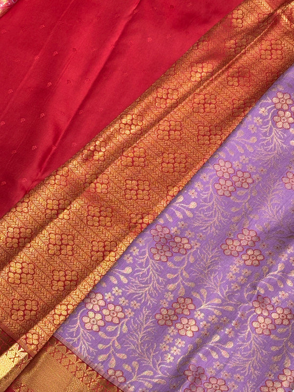 Lavender Red Dharmavaram Pattu Saree