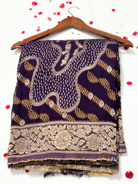 Pure Khadi Georgette Bandhini Banaras Saree view 1
