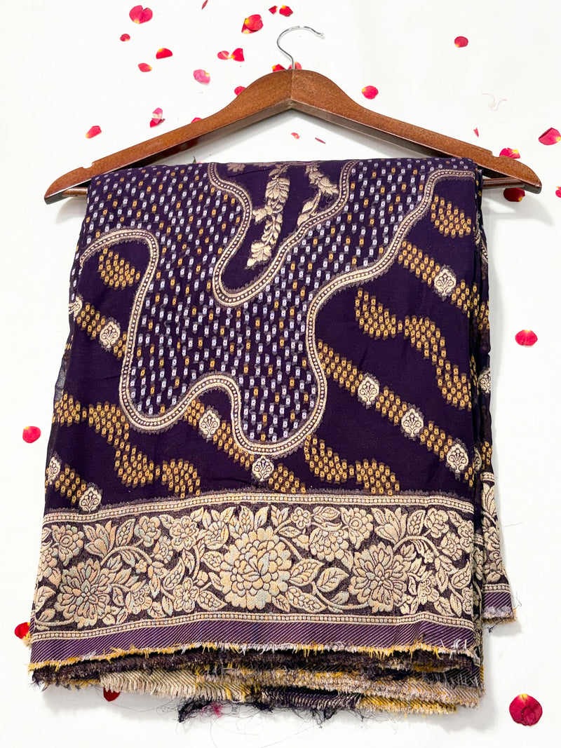 Pure Khadi Georgette Bandhini Banaras Saree - View 1