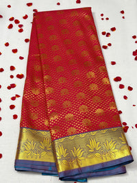 Semi Dharmavaram Pattu Saree — Pastel Collection view 1