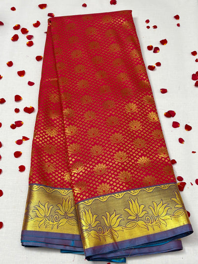 Semi Dharmavaram Pattu Saree — Pastel Collection