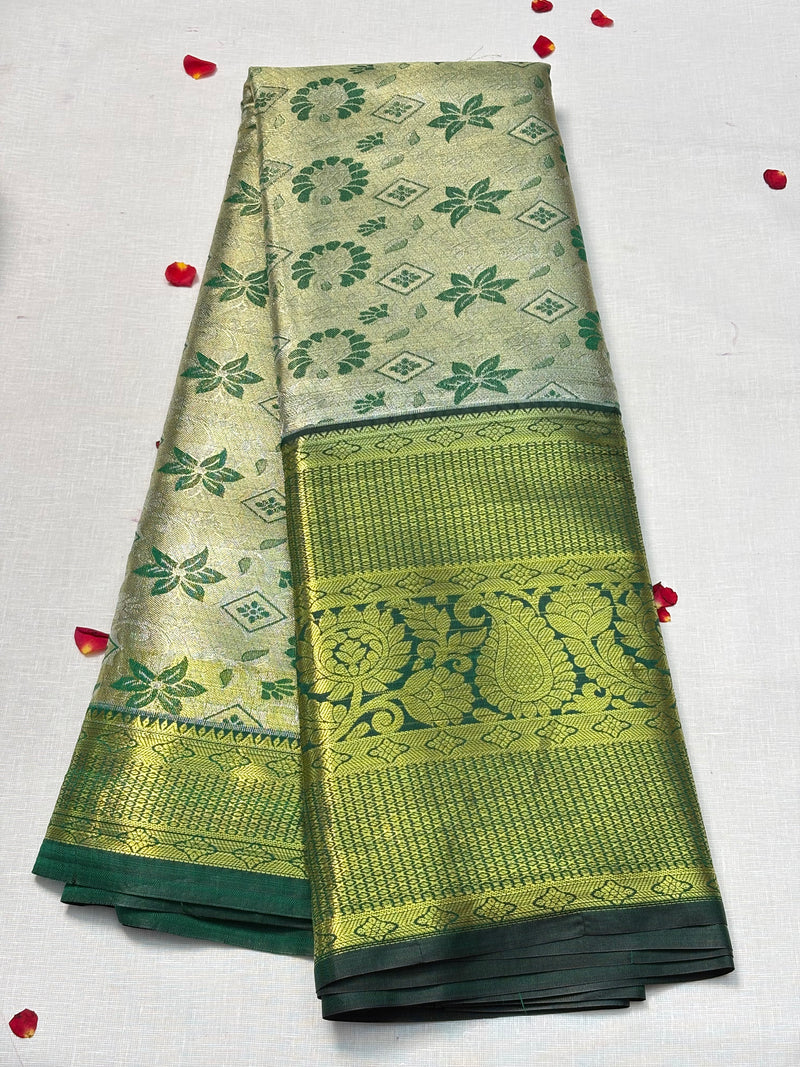 Semi Dharmavaram Pattu Saree — Pastel Collection - View 1